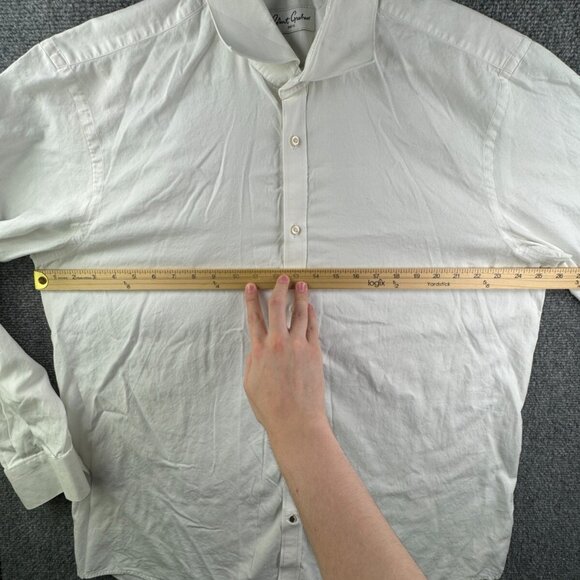 Robert Graham White Long Sleeve Button Up Shirt Men Size 17.5 (44) All Cotton - Picture 5 of 16